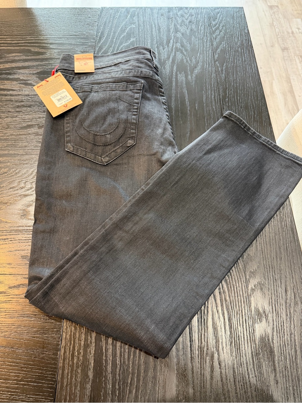 True Religion Black Straight Leg Jeans